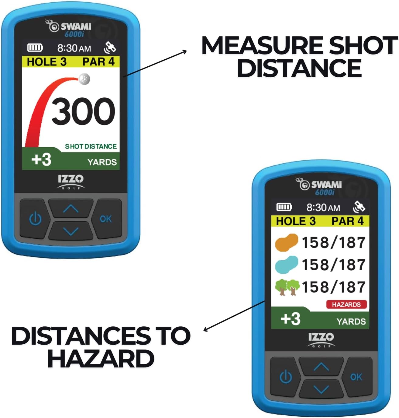 Izzo Swami 6000 Handheld Golf GPS Water-Resistant Color Display with 38,000 Course Maps & Scorekeeper - Image 4