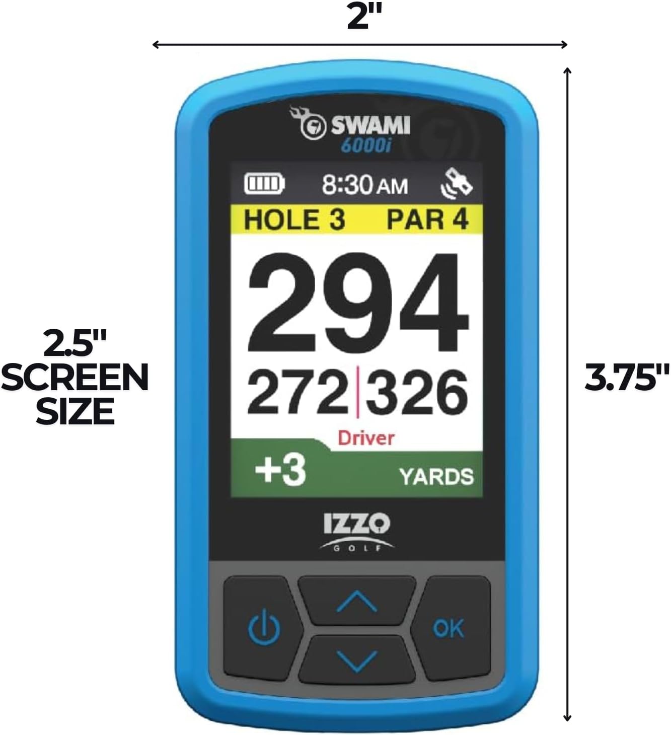 Izzo Swami 6000 Handheld Golf GPS Water-Resistant Color Display with 38,000 Course Maps & Scorekeeper - Image 6